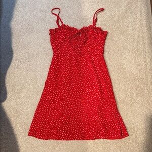 Princess Polly Red Polka Dot Mini Dress